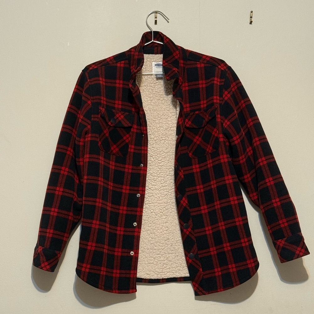 Old Navy Boys Red Plaid Flannel
